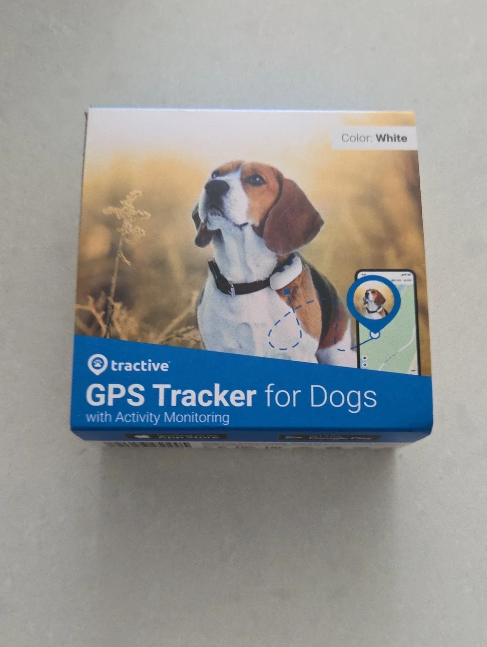 tractive GPS Tracker for Dogs - Blue and White